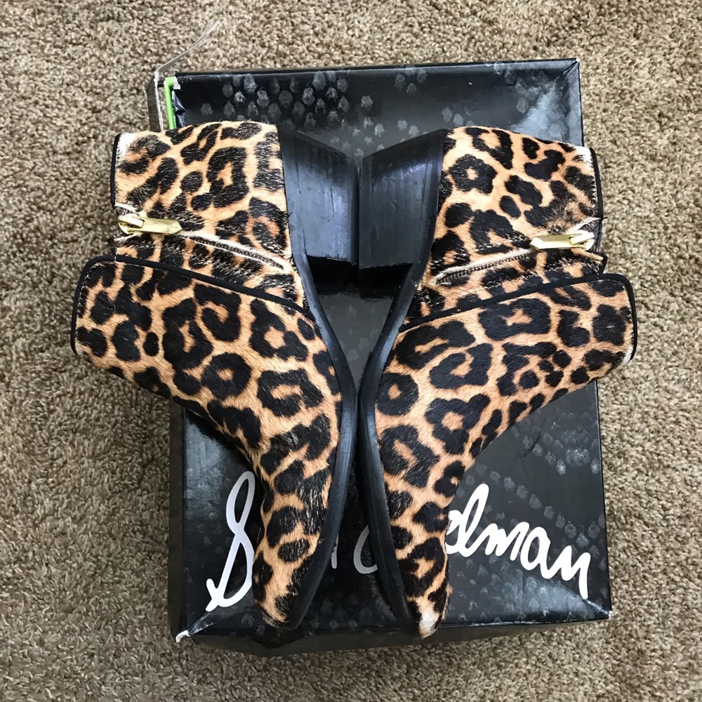 Sam Edelman | Leopard Calf-Skin Booties - Picture 3 of 7